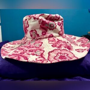 Burberry Vintage London Floral Wide‑Brim Sun Hat